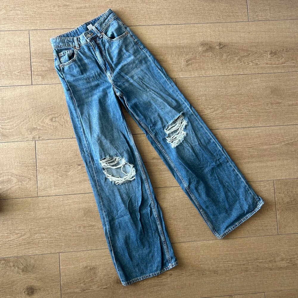 H&M wide blue jeans